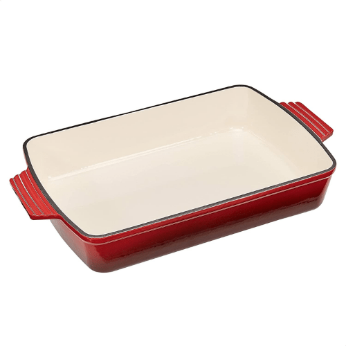 Enameled Cast Iron Rectangular Roaster/Lasagna Pan Casserole 38 x 27 x 8.5cm -BA176 - Red Rhino