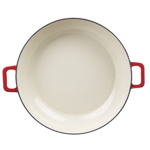 Enameled Cast Iron Shallow round Pot - 30 CM Red-HM-BA174 - Red Rhino