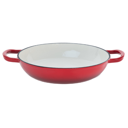 Enameled Cast Iron Shallow round Pot - 30 CM Red-HM-BA174 - Red Rhino