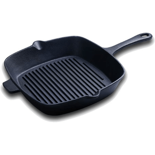 Cast Iron Skillet Square Frying Pan - Oven Safe Grill Cookware 26CMHM-BA186 - Red Rhino