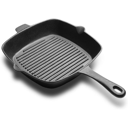 Cast Iron Skillet Square Frying Pan - Oven Safe Grill Cookware 26CMHM-BA186 - Red Rhino