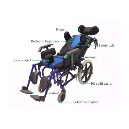 MobiAid Tilting & Reclining Cerebral Palsy Wheelchair for Children - Red Rhino