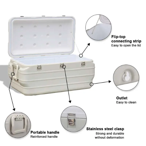 ECooler Foam Hard Cooler - 170L - White - Red Rhino
