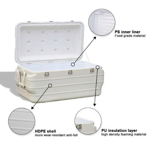ECooler Foam Hard Cooler - 170L - White - Red Rhino