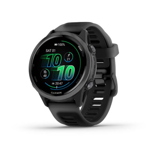 Garmin Forerunner 570 42 mm - Slate Gray Aluminium with Translucent Black/Black band, watch face and strap