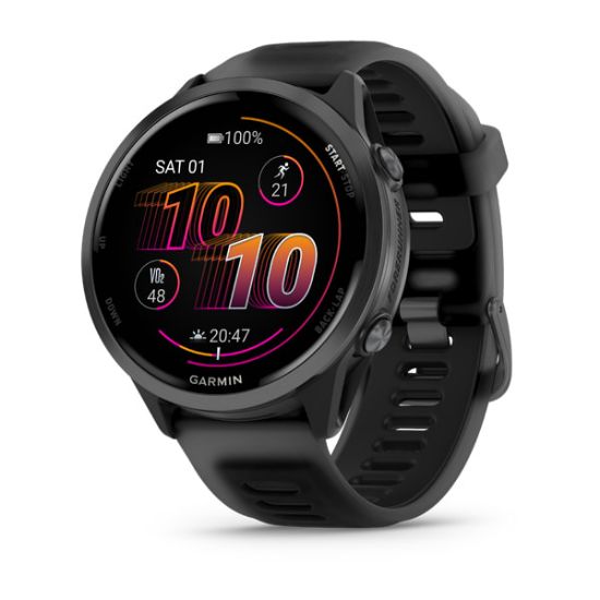 Garmin Forerunner 570 47 mm - Slate Gray Aluminium with Translucent Black/Black band, watch face and strap