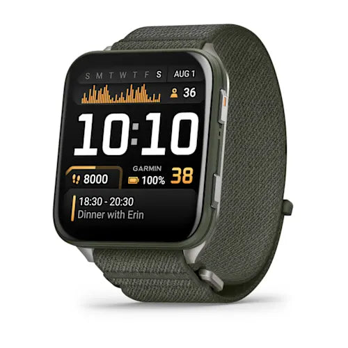 Garmin Venu X1 Moss, watch face and strap
