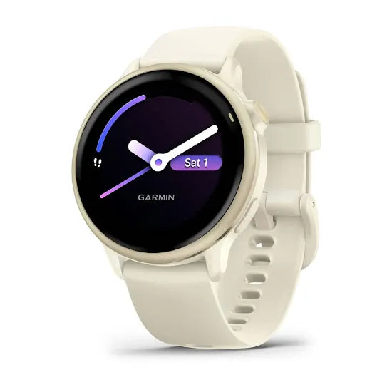 Garmin vívoactive 6 Bone / Lunar Gold, watch face and strap
