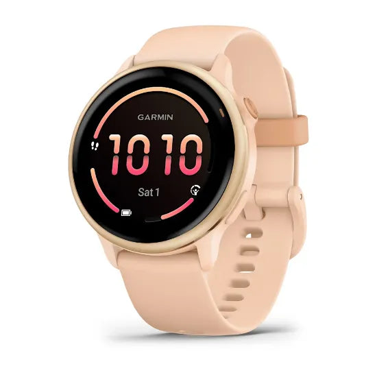 Garmin vívoactive 6 Metallic Pink Dawn with Pink Dawn band, watch face and strap