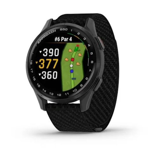 Garmin Approach S50 43 mm - Slate Aluminium with Black ComfortFit Nylon band, watch face and strap