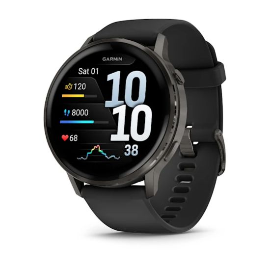 Garmin Venu 4 45 mm / Black / Slate + Black, watch face and strap