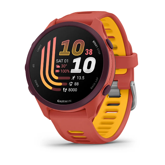 Garmin Forerunner 170 Music Red Pink with Red Pink/Mango band, watch face and strap