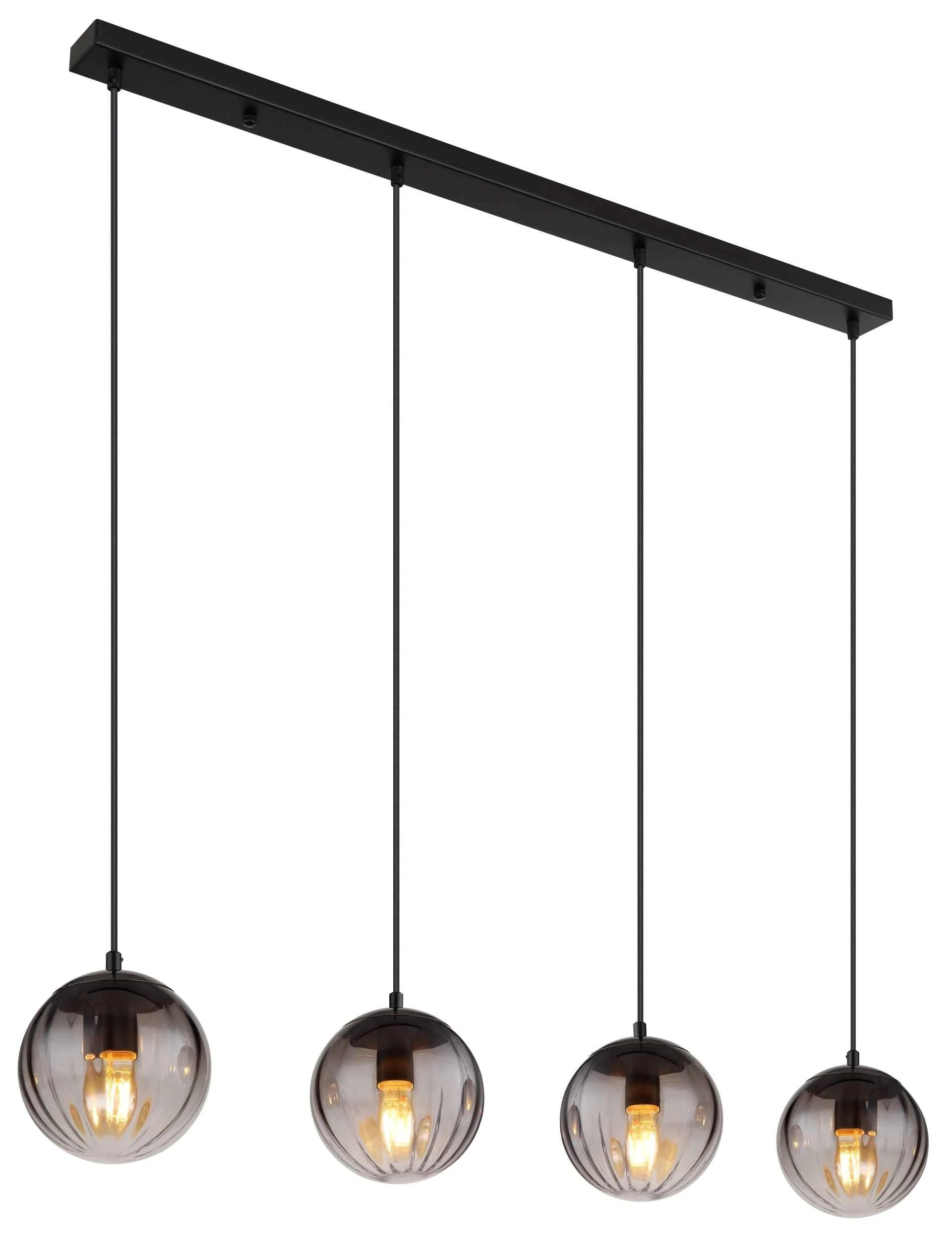 GLOBO DALLERTA Pendant Light Black Smoked Glass 4xE27 15216-4 | Buy in Kenya | Red Rhino