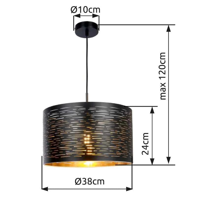 GLOBO TUNNO Pendant Light Black Gold E27 15342 | Buy in Kenya | Red Rhino