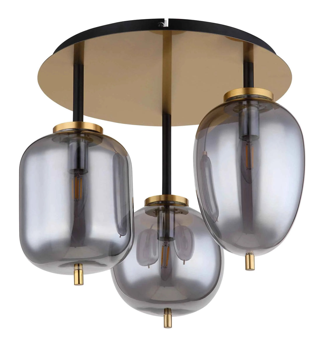 GLOBO BLACKY I Ceiling Light Brass Smoked Glass 3xE14 15345-3DMM | Buy in Kenya | Red Rhino