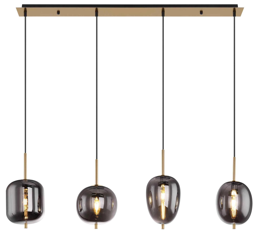 GLOBO BLACKY I Pendant Light Brass Smoked Glass 4xE14 15345-4MM | Buy in Kenya | Red Rhino