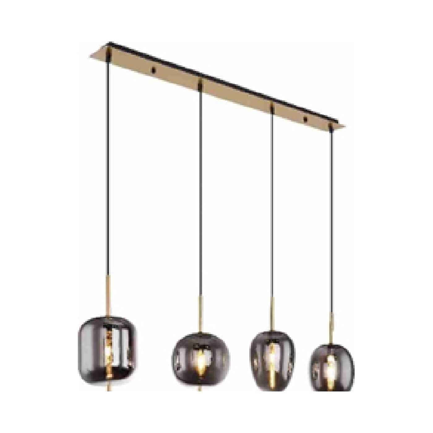 GLOBO BLACKY I Pendant Light Brass Smoked Glass 4xE14 15345-4MM | Buy in Kenya | Red Rhino