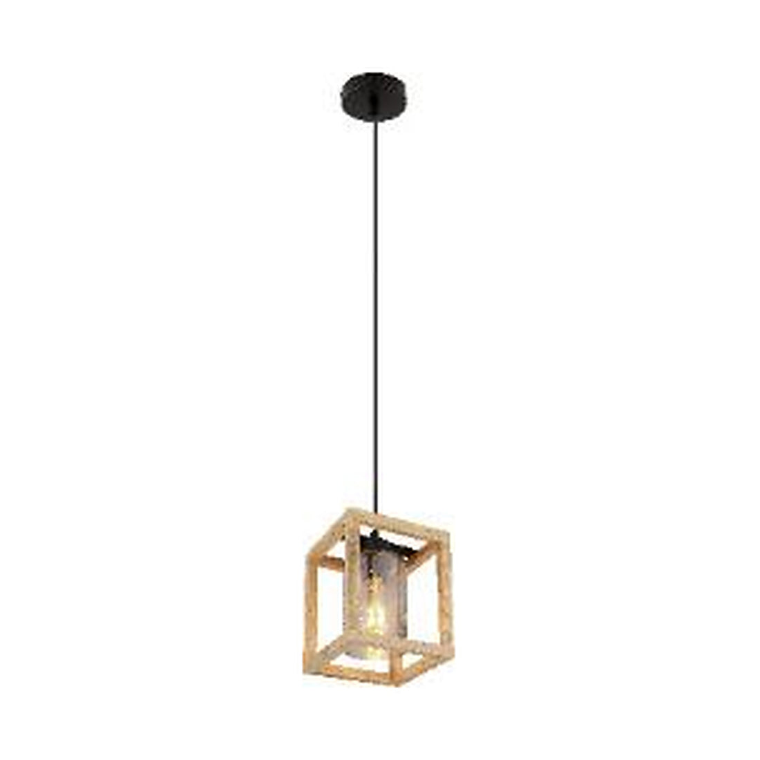 GLOBO PETTEY Pendant Light Dark Brown Smoked Glass E27 15497H - square hero product image