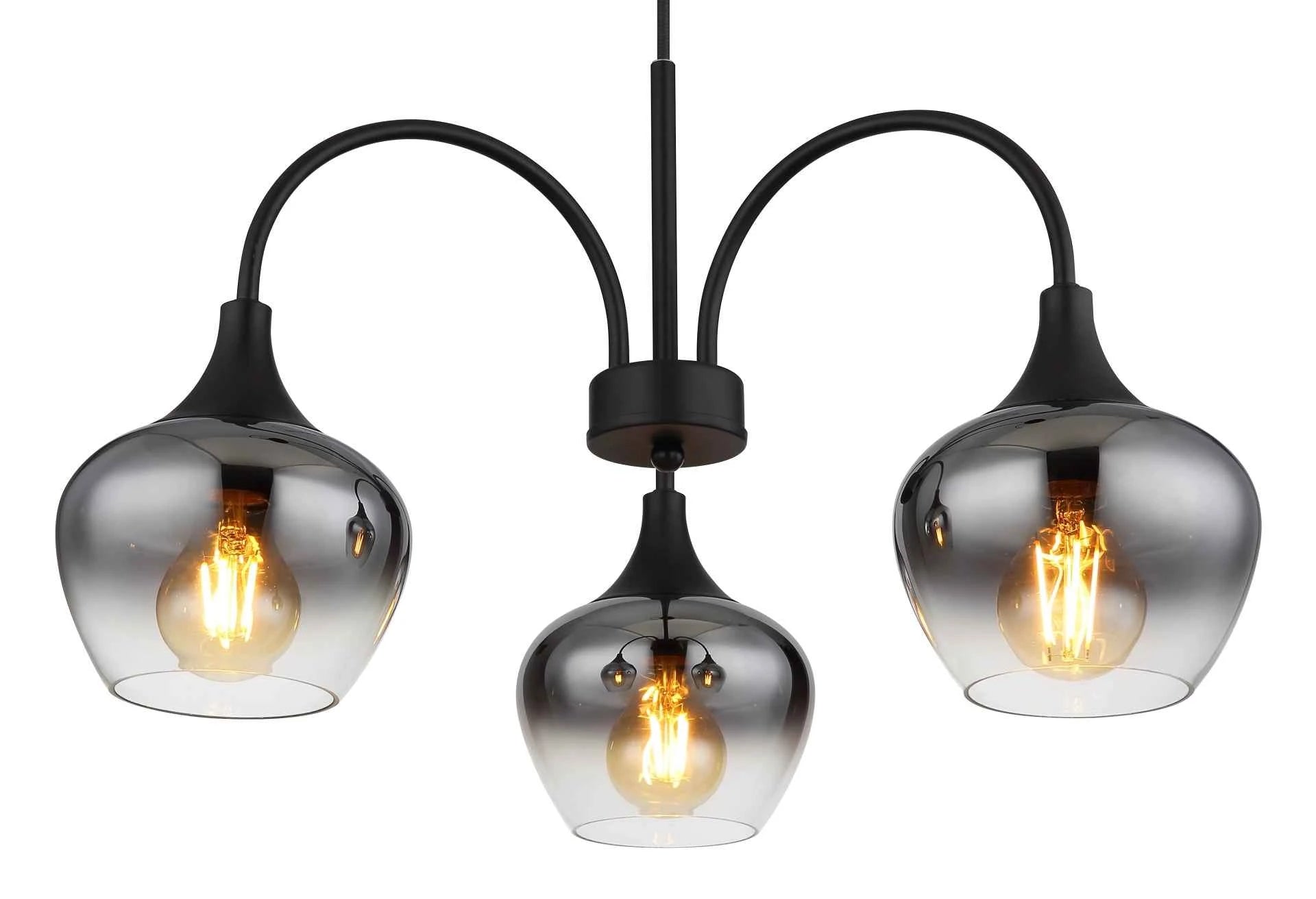 GLOBO Pendant Light Black Smoked Glass 3xE27 15548-3H1 | Buy in Kenya | Red Rhino