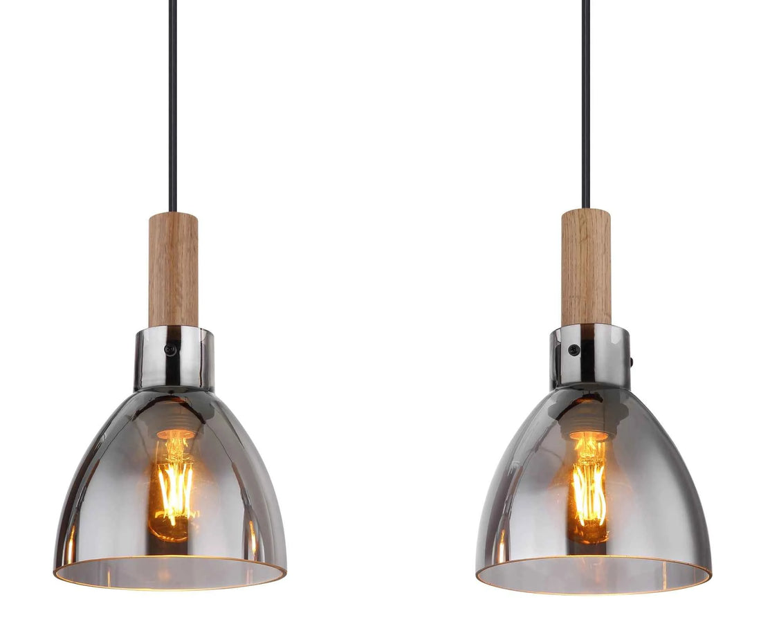 GLOBO MATTEA Pendant Light Black Smoked Glass 3xE27 + 2xGU10 15550-3H | Buy in Kenya | Red Rhino
