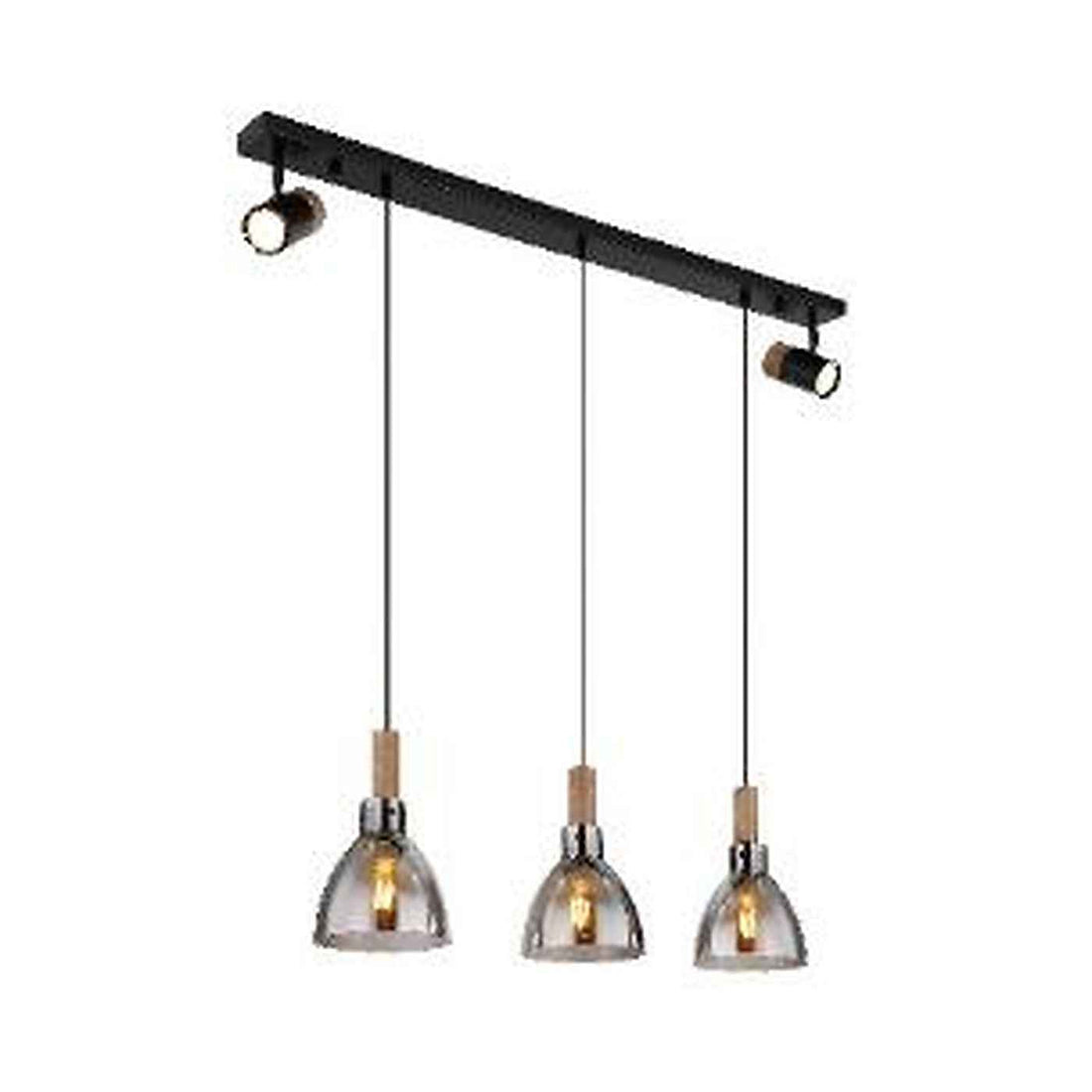 GLOBO MATTEA Pendant Light Black Smoked Glass 3xE27 + 2xGU10 15550-3H | Buy in Kenya | Red Rhino