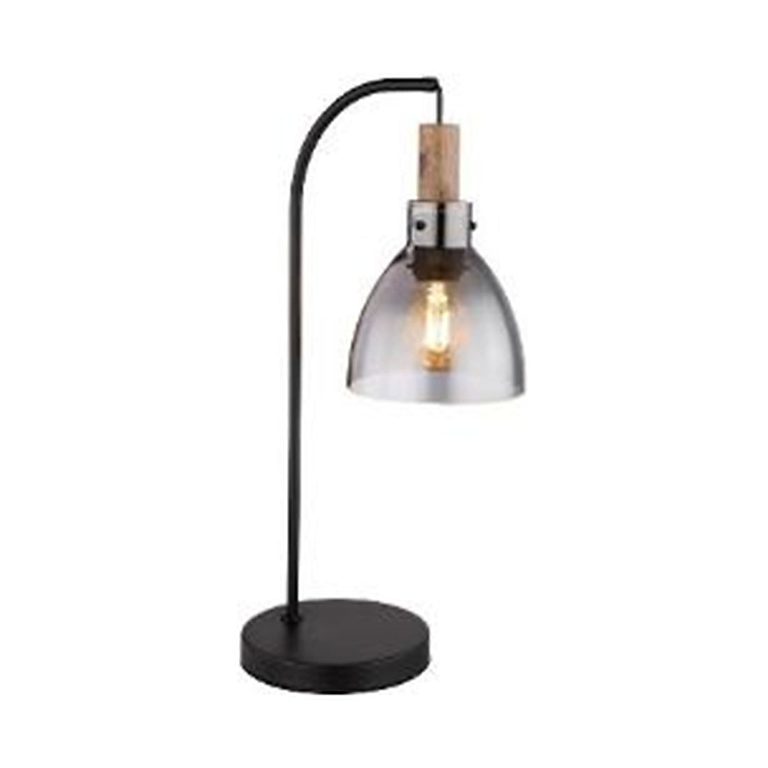 GLOBO MATTEA Table Lamp Black Smoked Glass E27 15550T - square hero product image