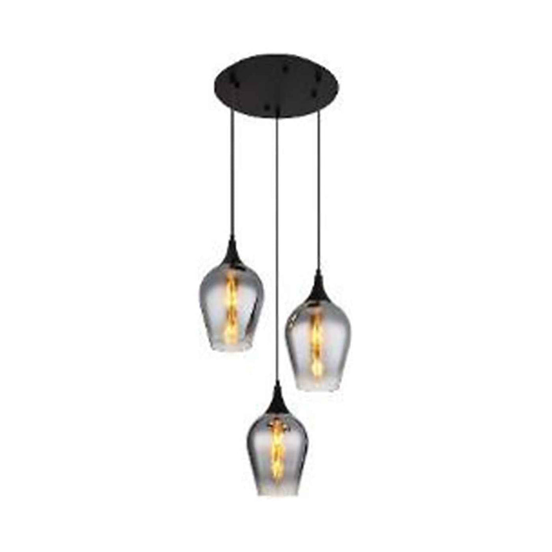GLOBO Pendant Light Black Smoked Glass 3xE27 155520-3HRS | Buy in Kenya | Red Rhino