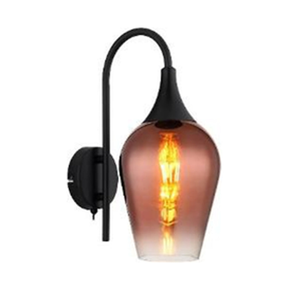 GLOBO LAVUS Wall Light Black Copper Glass E27 15552W1 - square hero product image