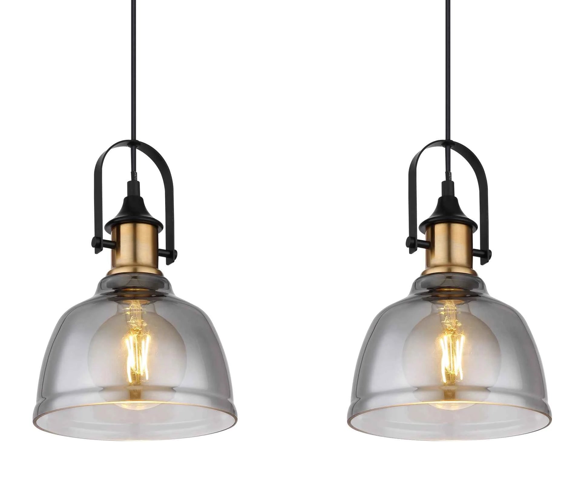 GLOBO Pendant Light Black Brass Glass 3xE27 15558-3H | Buy in Kenya | Red Rhino