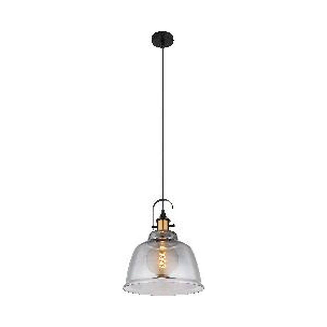 GLOBO Pendant Light Black Brass Glass E27 15558H1 - square hero product image