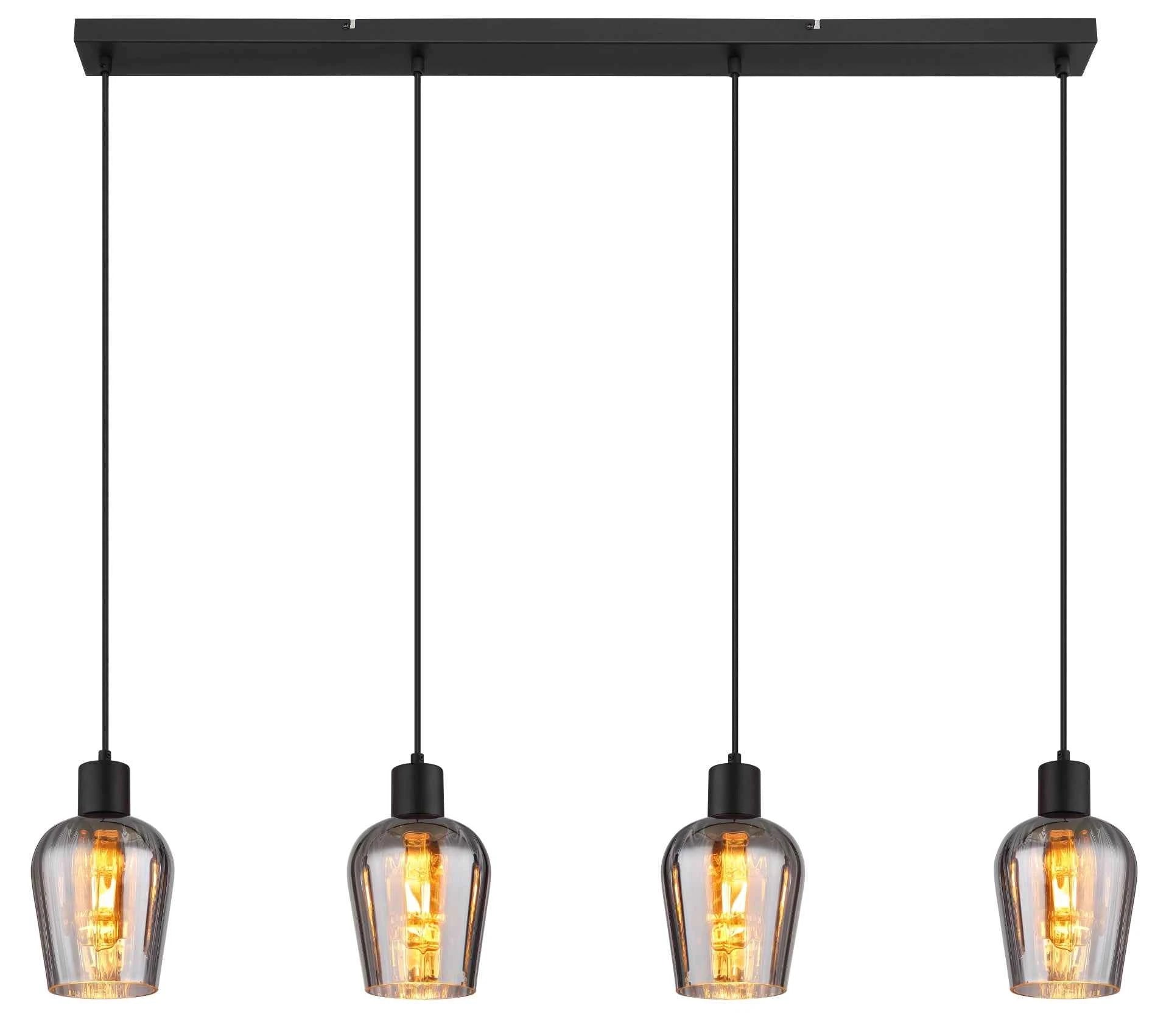 GLOBO Pendant Light Black Smoked Glass 4xE27 15627-4 | Buy in Kenya | Red Rhino