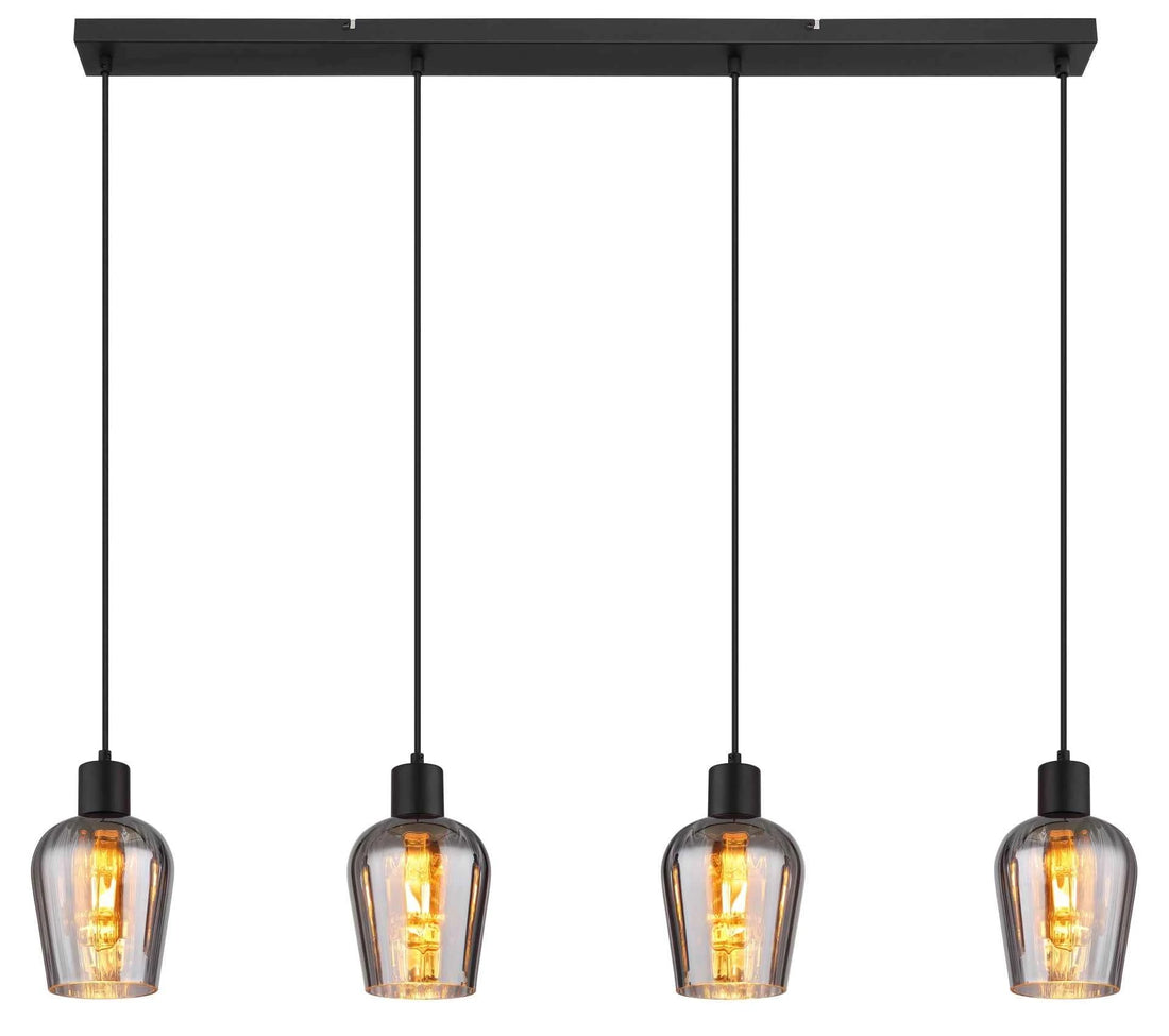 GLOBO Pendant Light Black Smoked Glass 4xE27 15627-4 | Buy in Kenya | Red Rhino