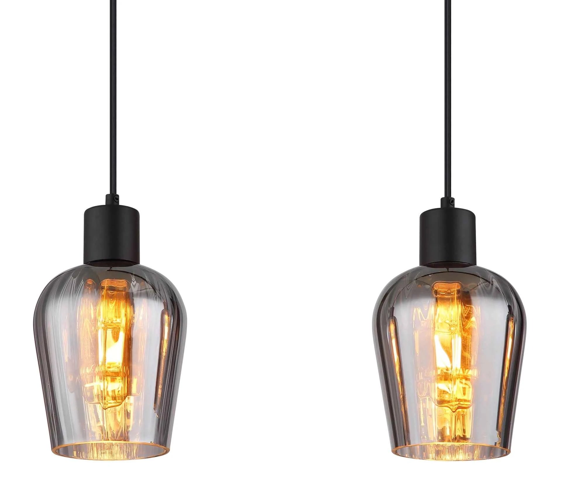 GLOBO Pendant Light Black Smoked Glass 4xE27 15627-4 | Buy in Kenya | Red Rhino