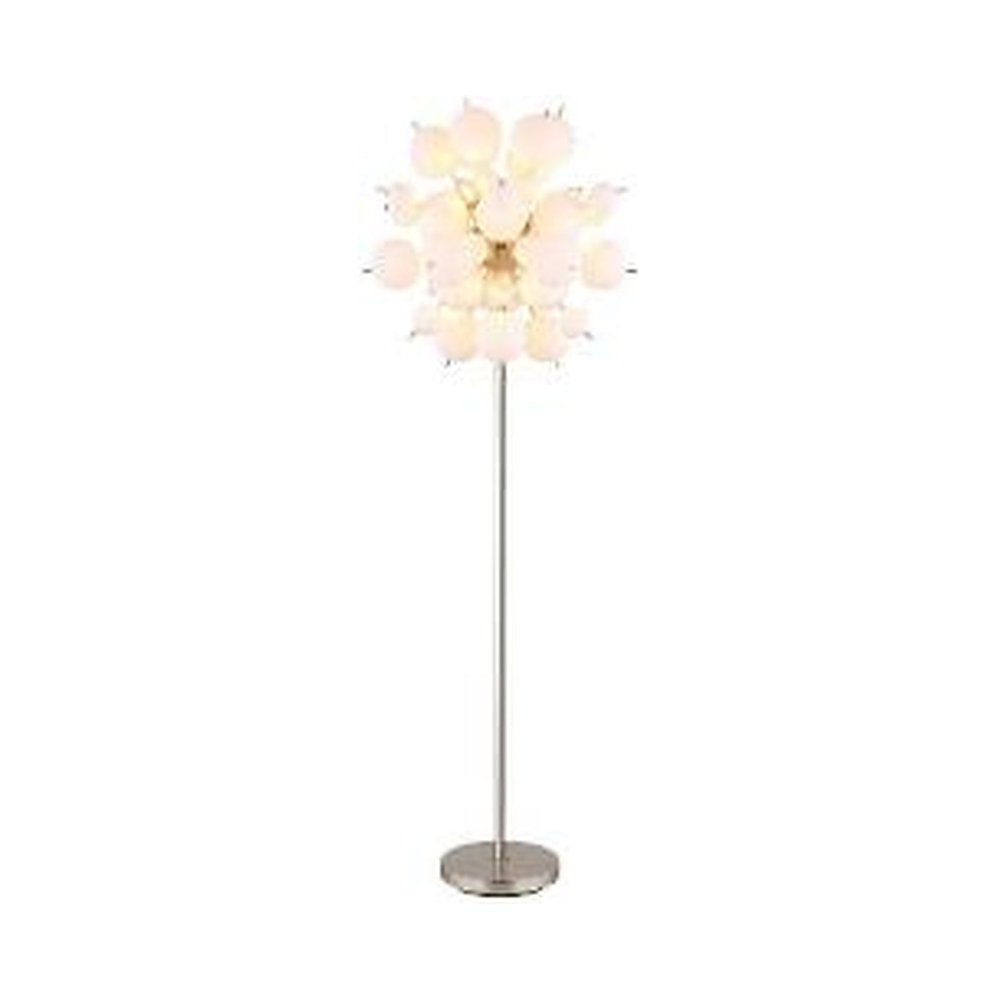 GLOBO Floor Lamp Nickel Matt Opal Glass 6xE14 15633SO - square hero product image