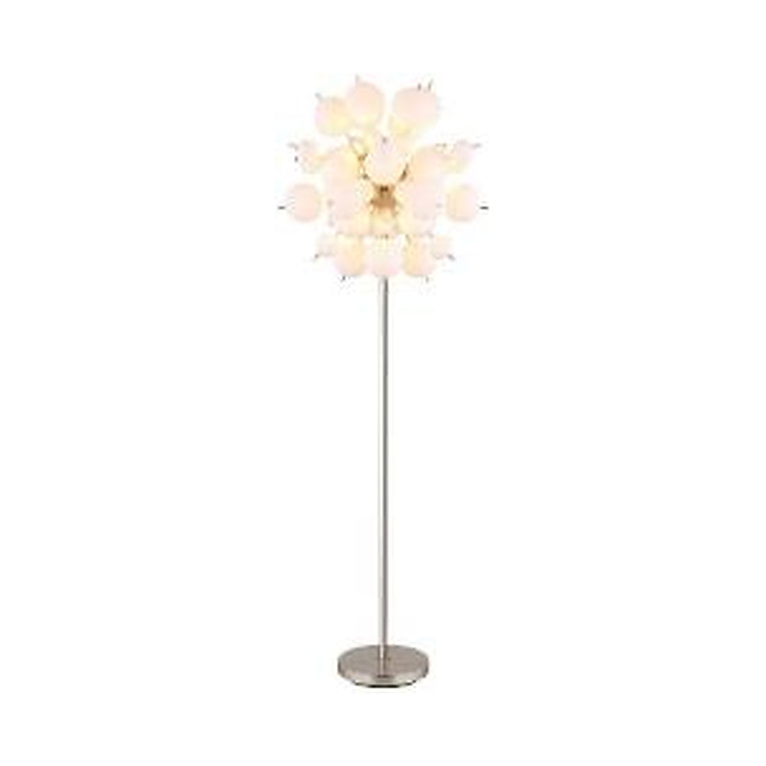 GLOBO Floor Lamp Nickel Matt Opal Glass 6xE14 15633SO - square hero product image