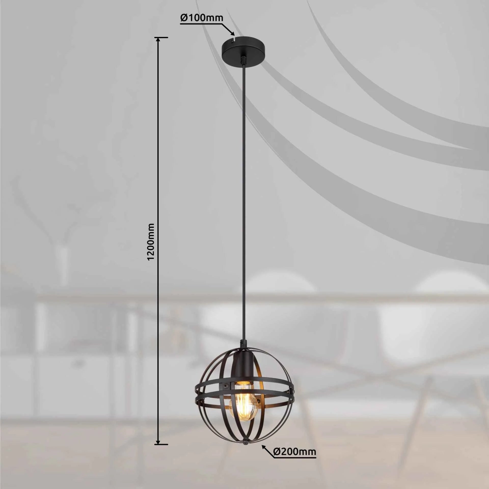 GLOBO Pendant Light Black E27 15639H | Buy in Kenya | Red Rhino
