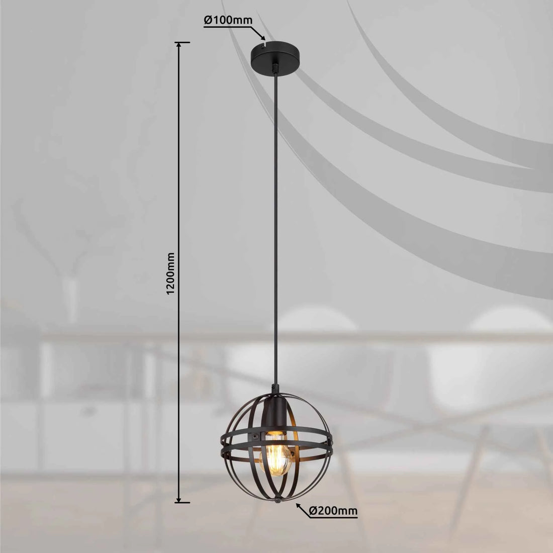GLOBO Pendant Light Black E27 15639H | Buy in Kenya | Red Rhino