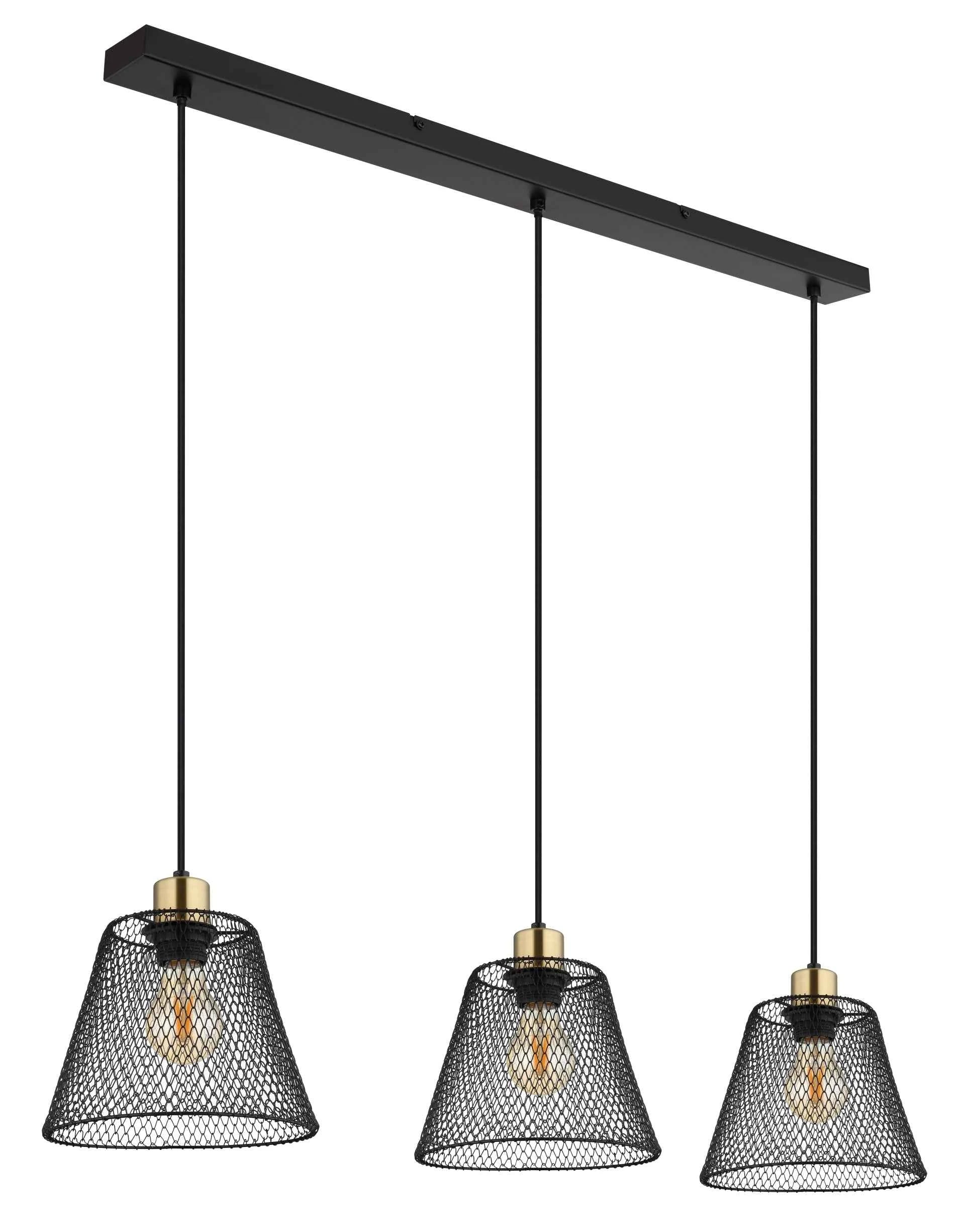 GLOBO Pendant Light Black Gold Antique Mesh 3xE27 15646-3H | Buy in Kenya | Red Rhino