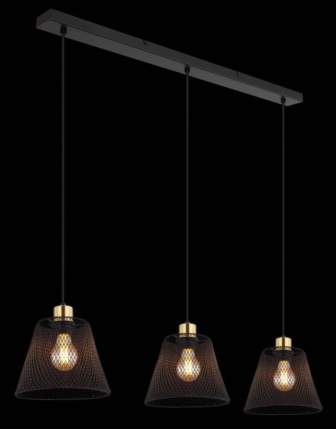GLOBO Pendant Light Black Gold Antique Mesh 3xE27 15646-3H | Buy in Kenya | Red Rhino