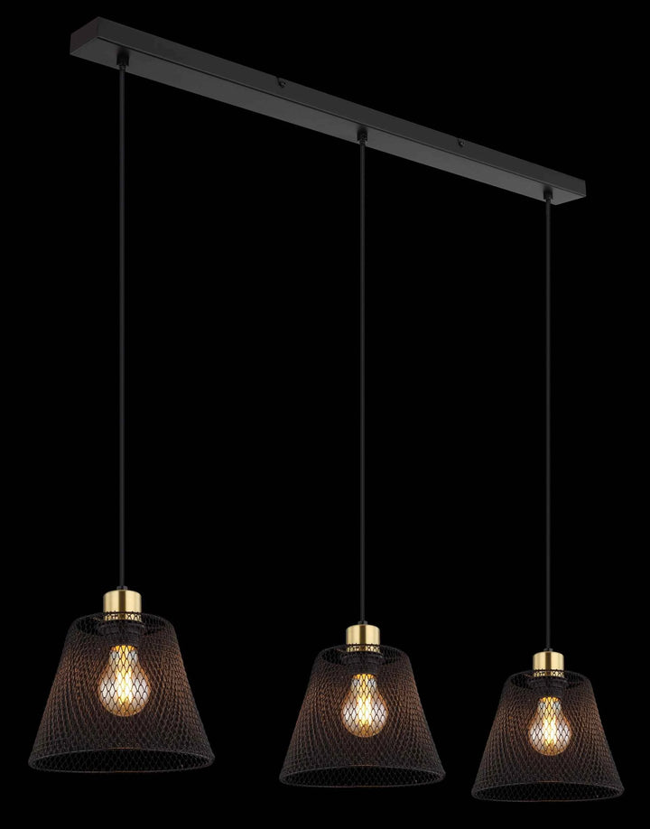 GLOBO Pendant Light Black Gold Antique Mesh 3xE27 15646-3H | Buy in Kenya | Red Rhino