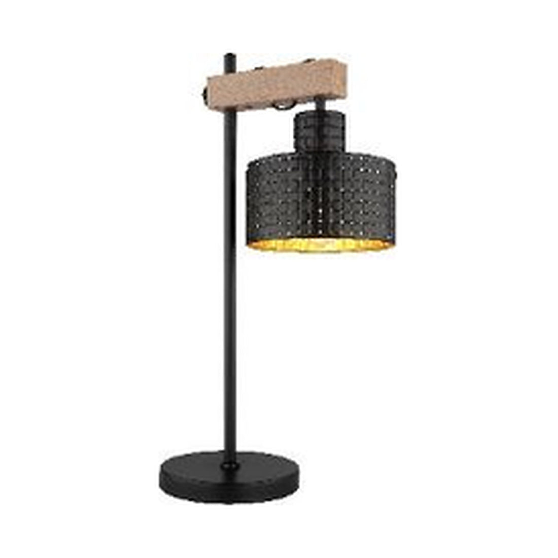 GLOBO Table Lamp Black Dark Wood Gold E27 15651T - square hero product image