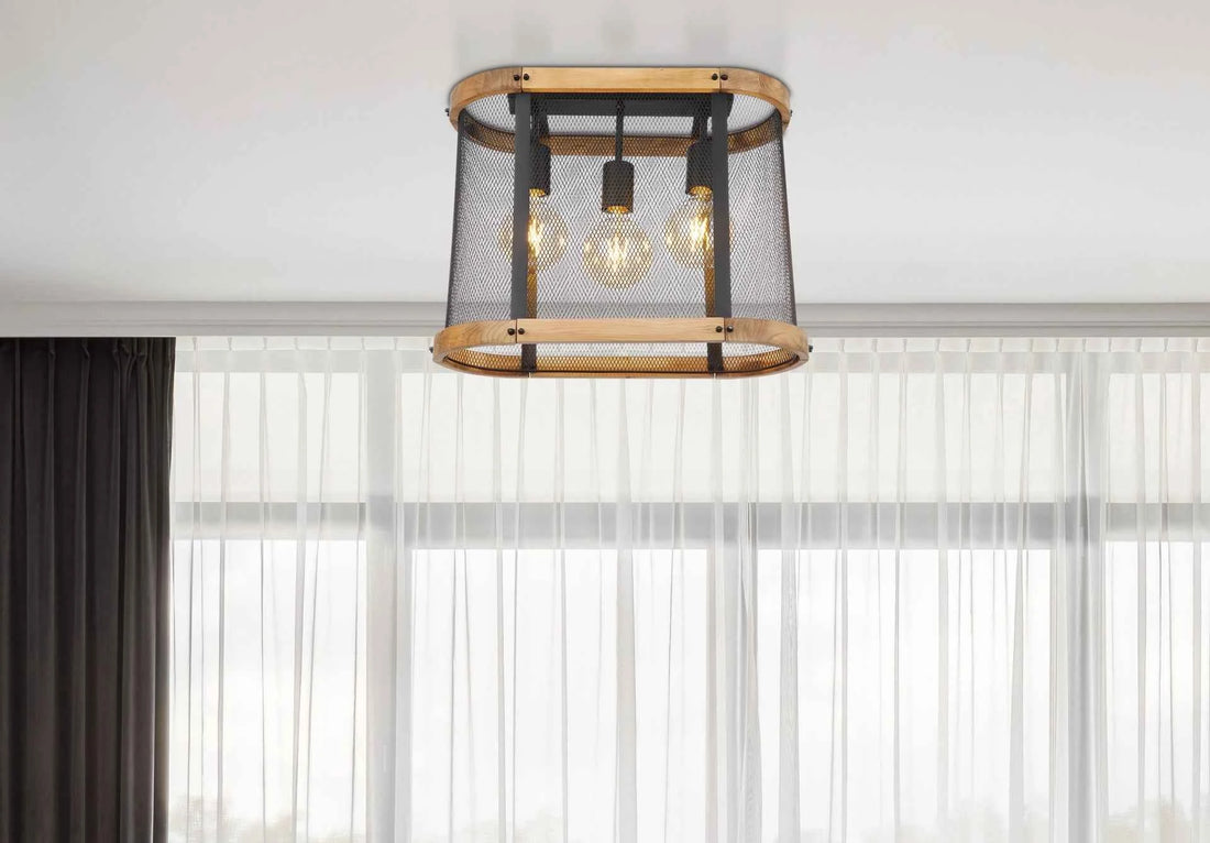 GLOBO Ceiling Lamp Black Dark Wood 3xE27 15661D | Buy in Kenya | Red Rhino
