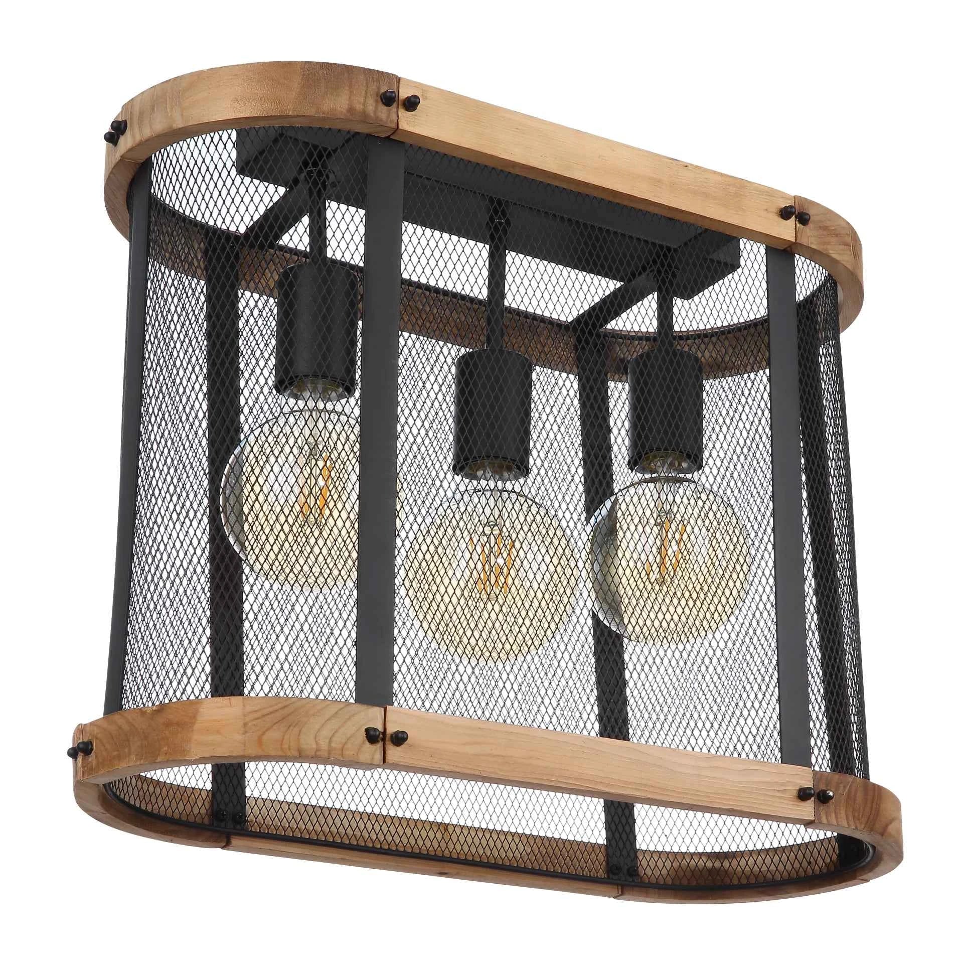GLOBO Ceiling Lamp Black Dark Wood 3xE27 15661D | Buy in Kenya | Red Rhino