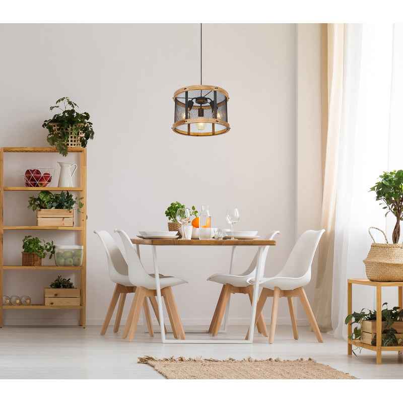 GLOBO Pendant Light Black Dark Wood 3xE27 15661H1 | Buy in Kenya | Red Rhino