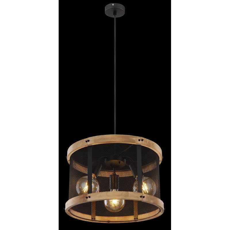 GLOBO Pendant Light Black Dark Wood 3xE27 15661H1 | Buy in Kenya | Red Rhino