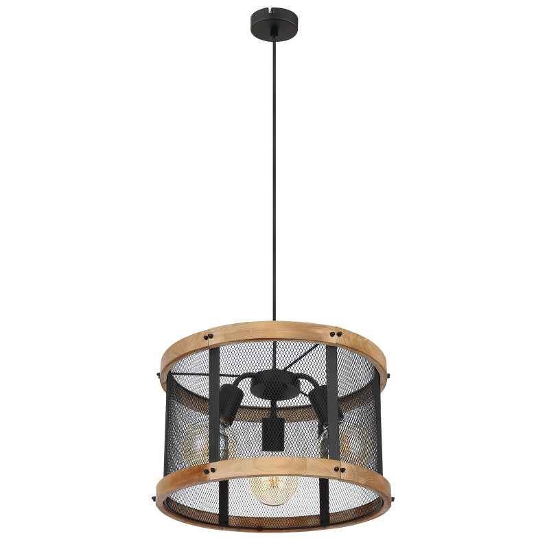 GLOBO Pendant Light Black Dark Wood 3xE27 15661H1 | Buy in Kenya | Red Rhino