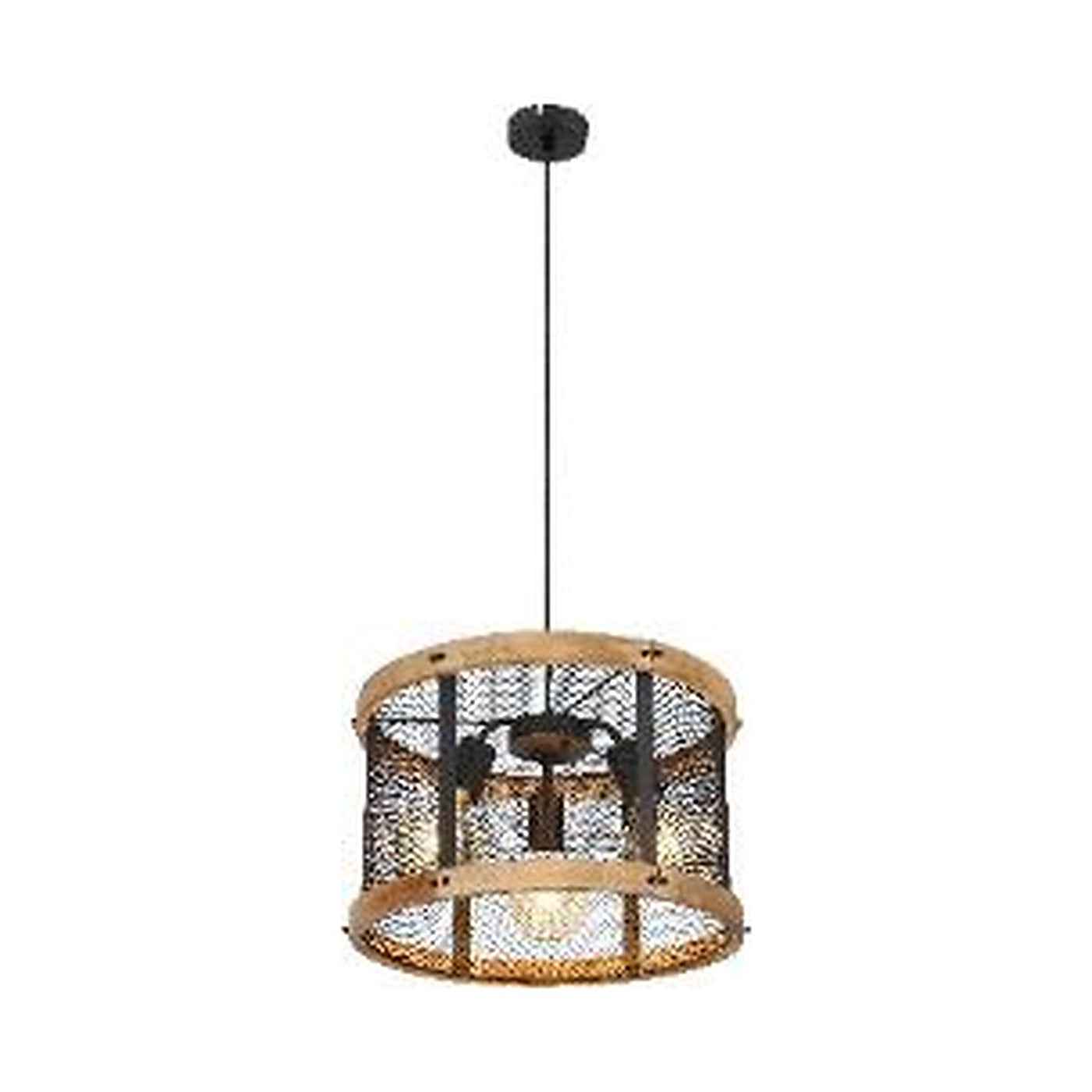 GLOBO Pendant Light Black Dark Wood 3xE27 15661H1 | Buy in Kenya | Red Rhino