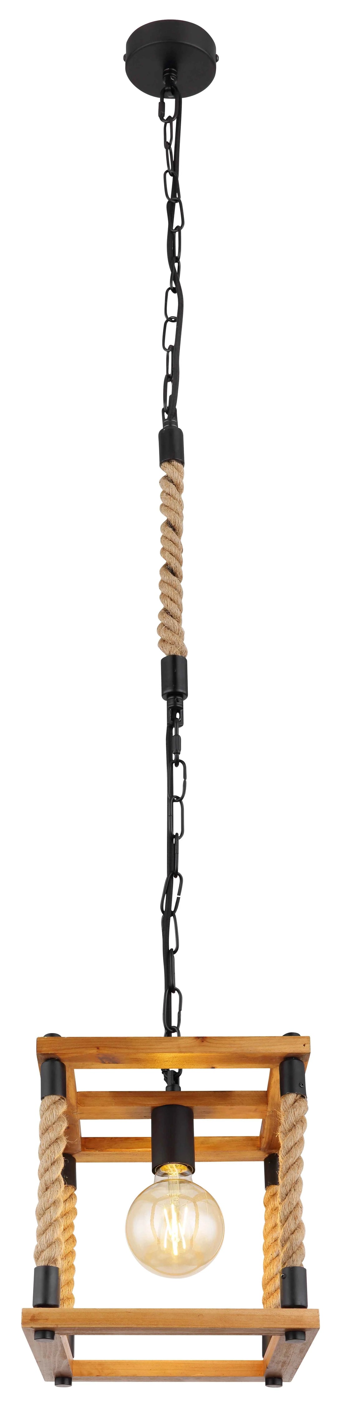GLOBO Pendant Light Black Natural Wood Hemp E27 15691H | Buy in Kenya | Red Rhino