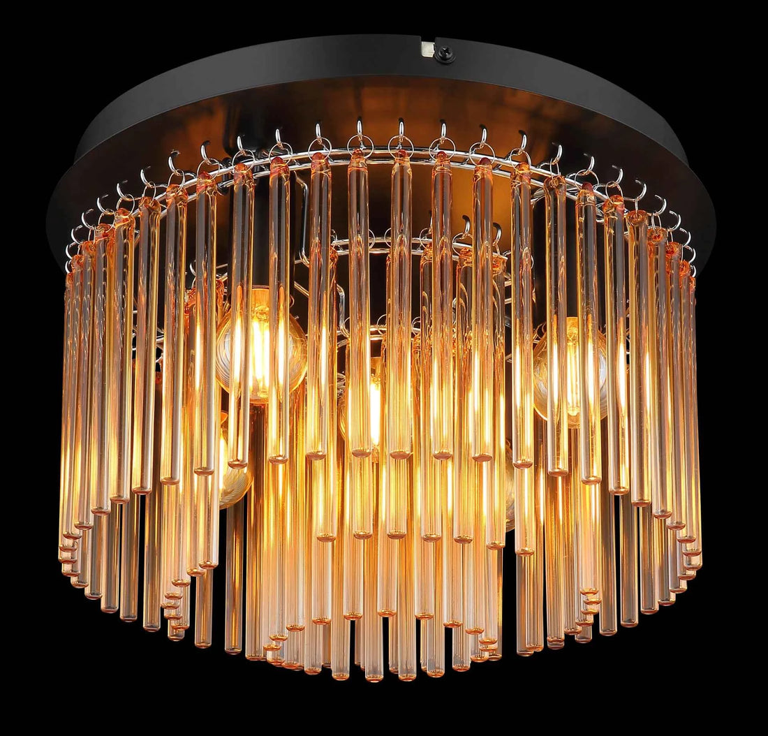 GLOBO Ceiling Light Chrome Amber Glass 5xE14 15698DA | Buy in Kenya | Red Rhino