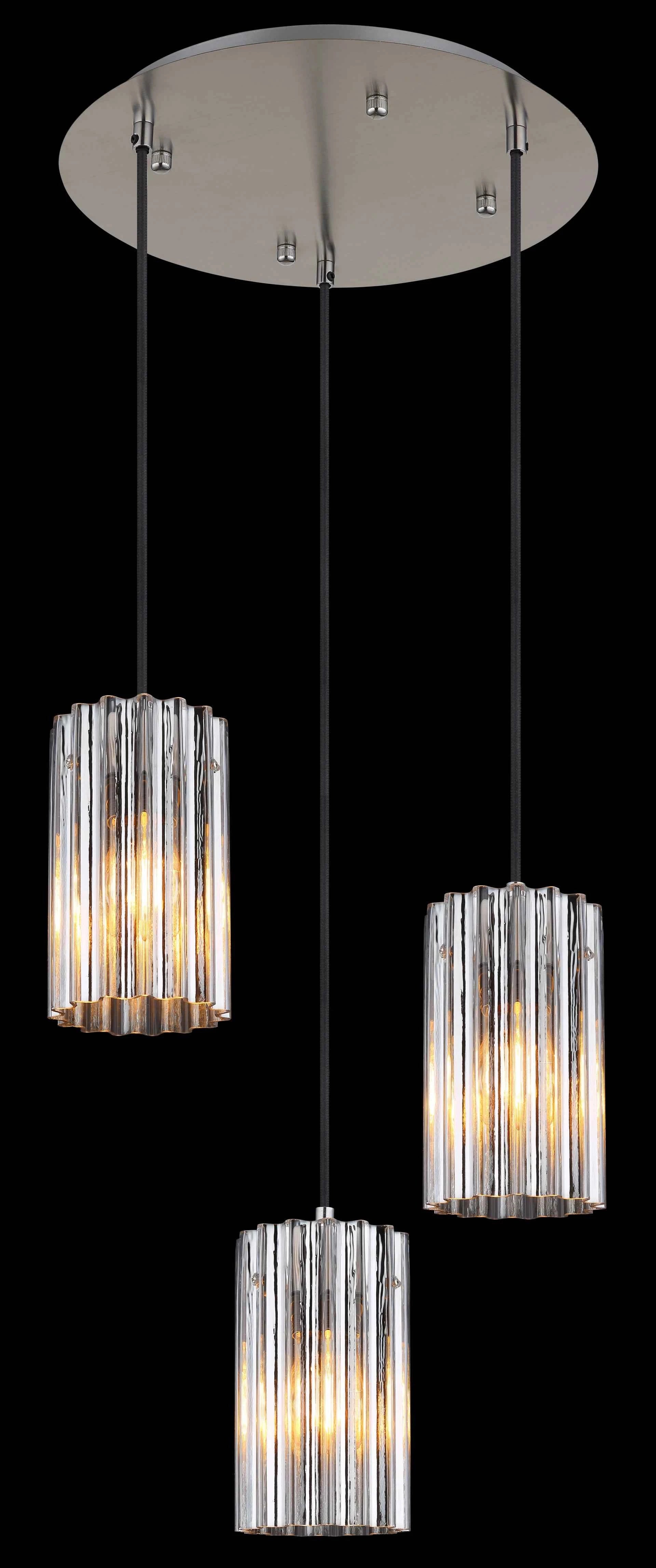 GLOBO Pendant Light Nickel Matt Clear Satin Glass 3xE27 15747-3H | Buy in Kenya | Red Rhino